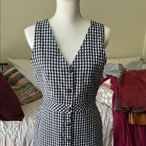 J Crew Blue and White Gingham Dress 6